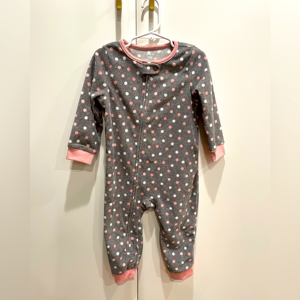 Carter's- Baby toddler onesie pajama warm footless zipper grey winter 24 months